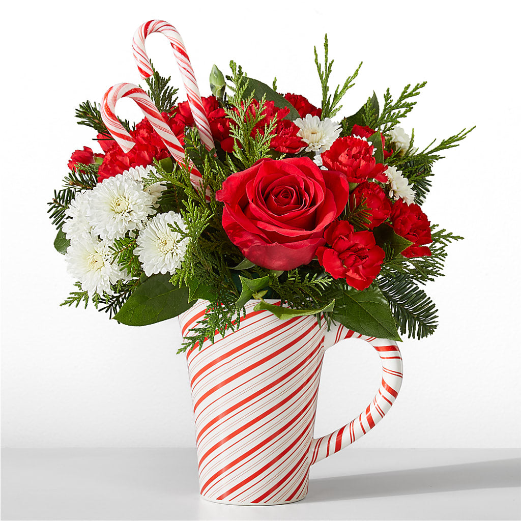 Peppermint Swirl Mug – Heartfield Florist, Huntsville TX