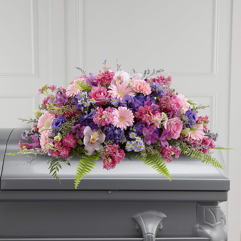 Glorious Garden Casket Spray – Heartfield Florist, Huntsville TX