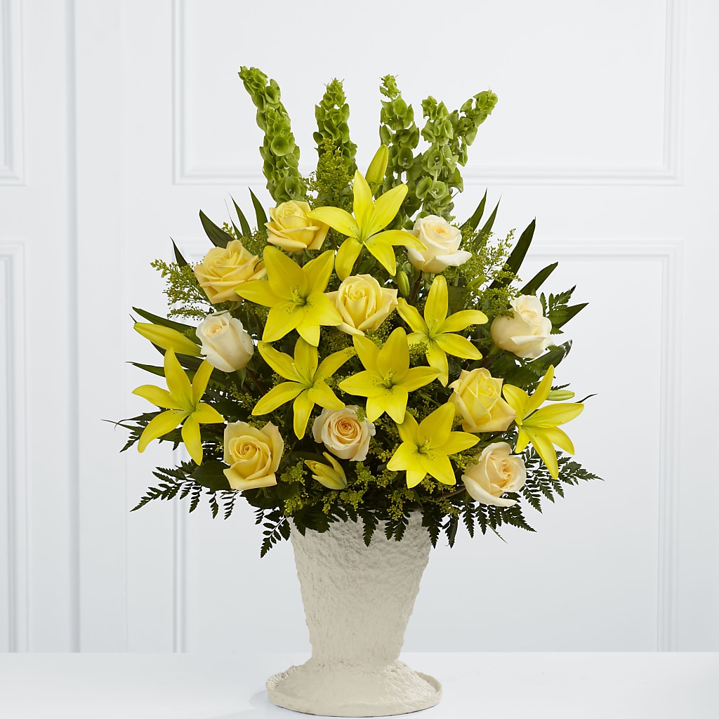 Golden Memories Arrangement – Heartfield Florist, Huntsville TX