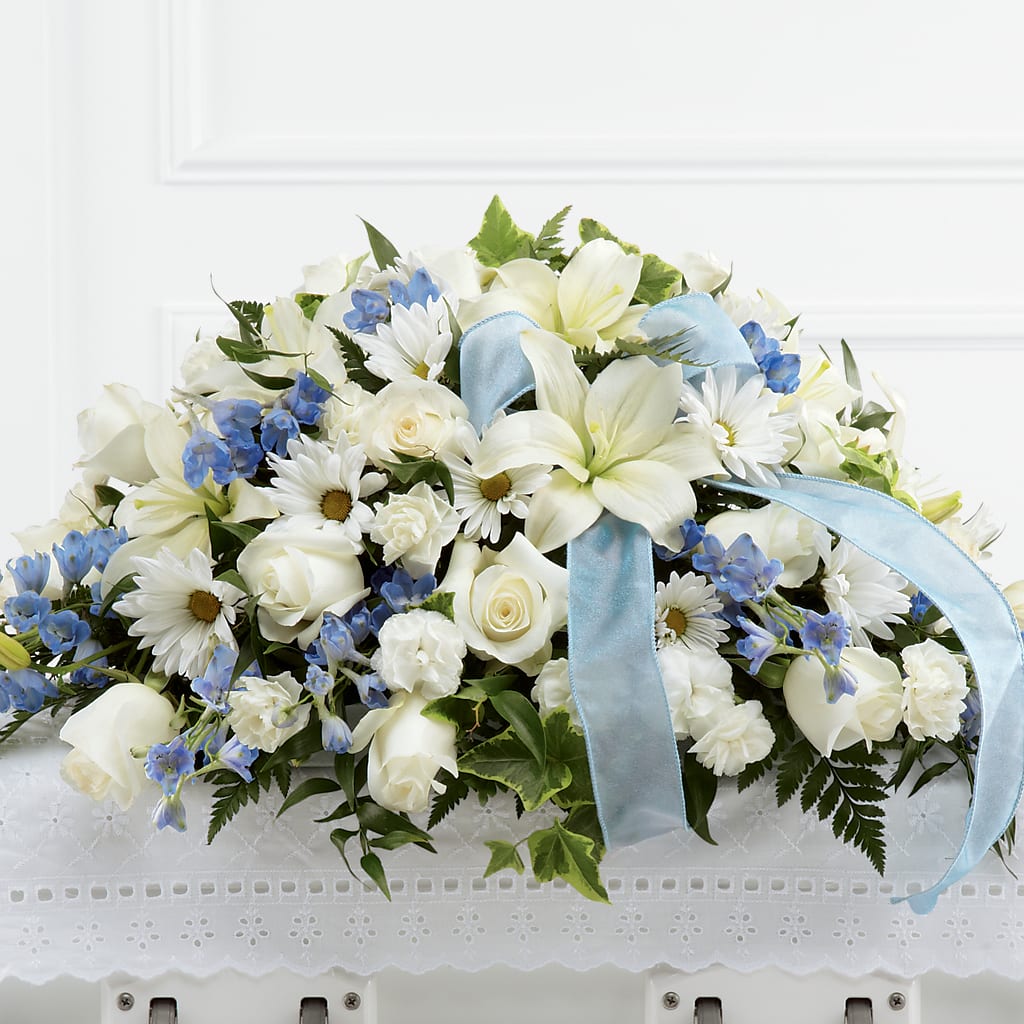 Tender Treasure Casket Spray – Heartfield Florist, Huntsville TX