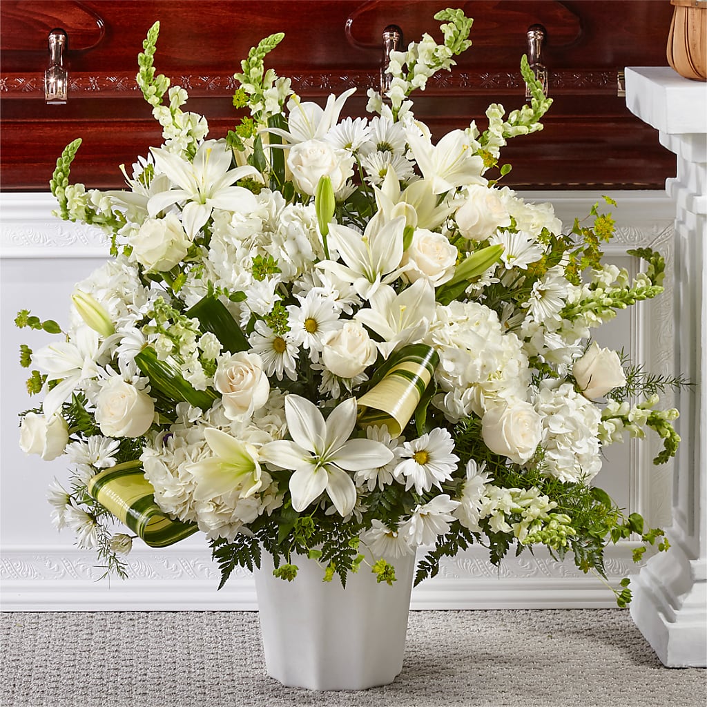 Thoughts of Tranquility Floor Basket – Heartfield Florist, Huntsville TX