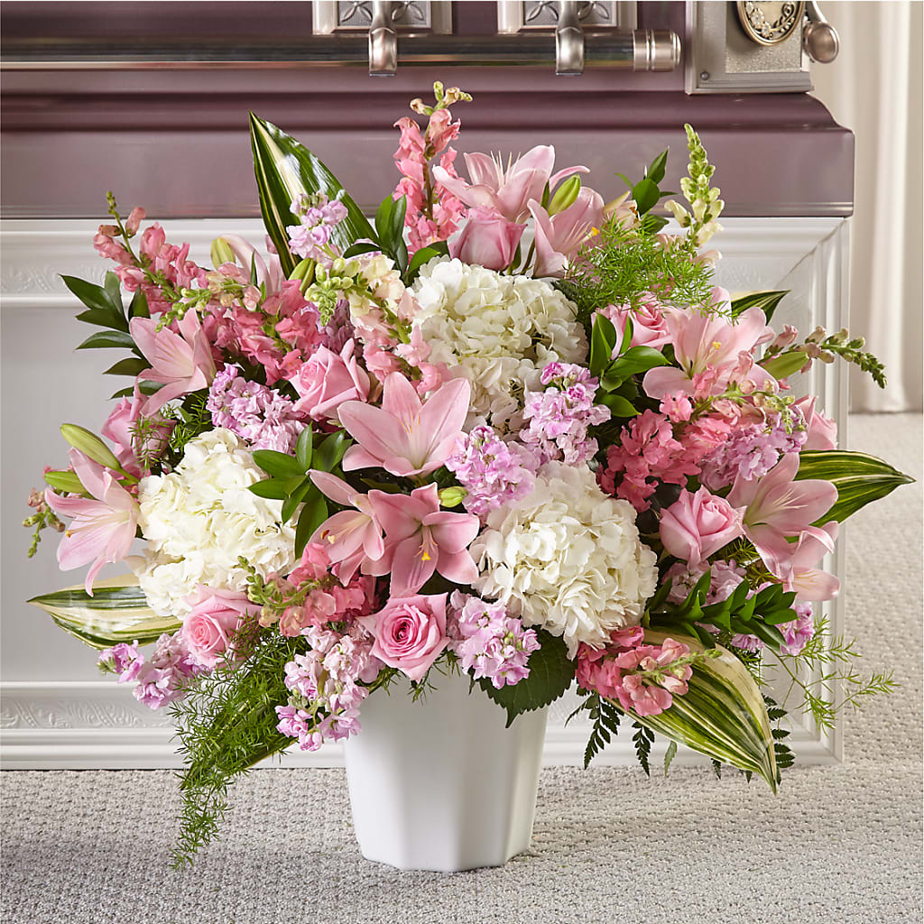 Simply Serene Floor Basket – Heartfield Florist, Huntsville TX