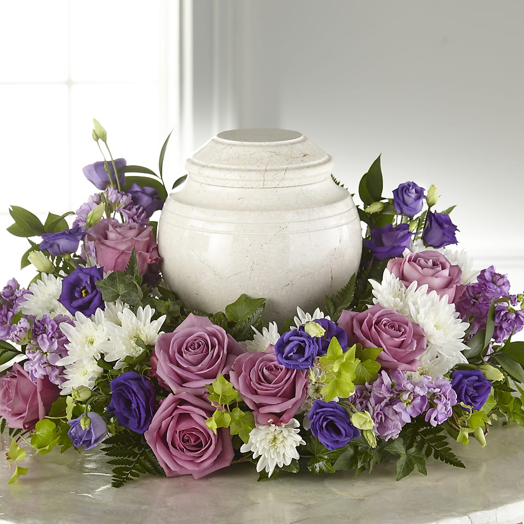 Blooming Sympathy Cremation Adornment – Heartfield Florist, Huntsville TX