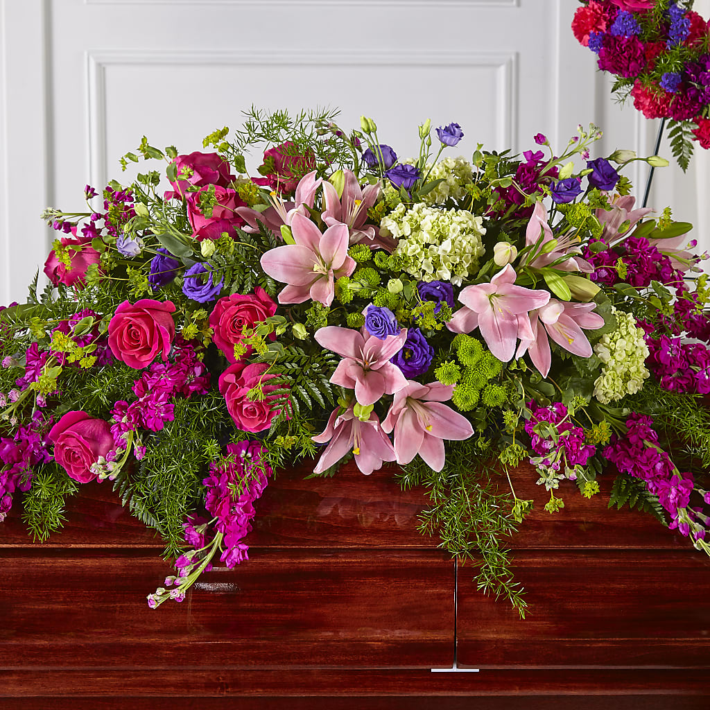 Radiant Tribute Casket Spray – Heartfield Florist, Huntsville TX