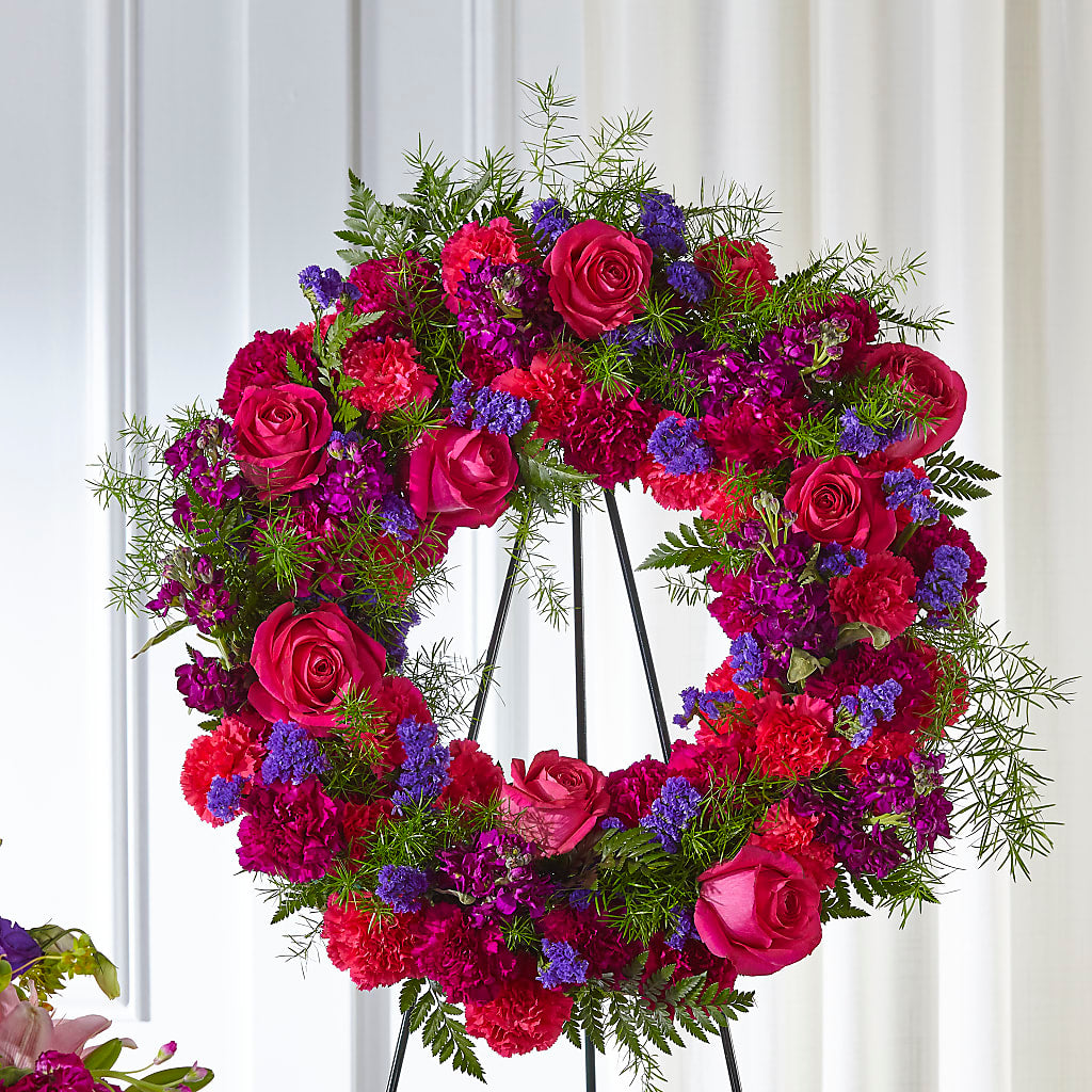 Calming Colors Wreath – Heartfield Florist, Huntsville TX