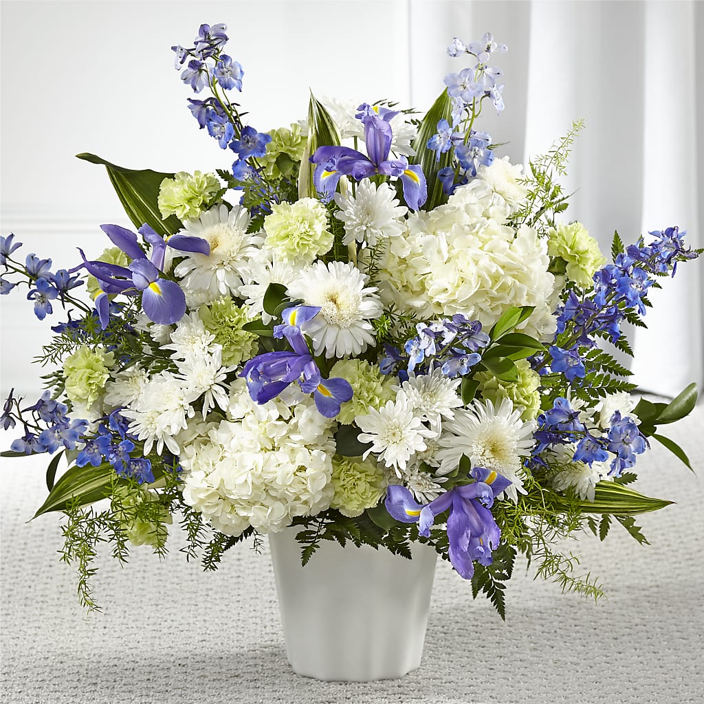 Soft Serenity Floor Basket – Heartfield Florist, Huntsville TX