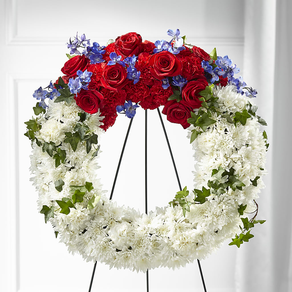 Patriotic Passion Wreath – Heartfield Florist, Huntsville TX