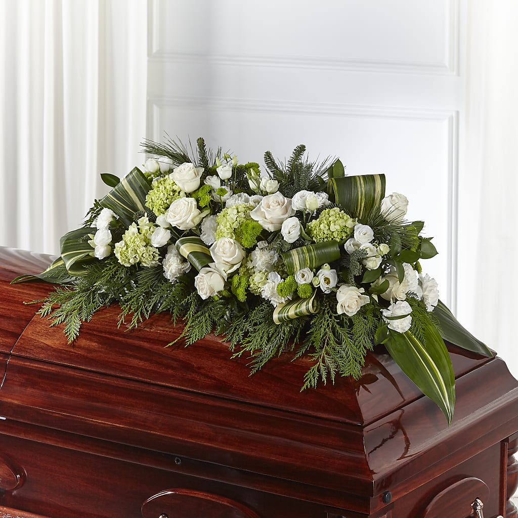 Hopeful Gesture Casket Spray – Heartfield Florist, Huntsville TX
