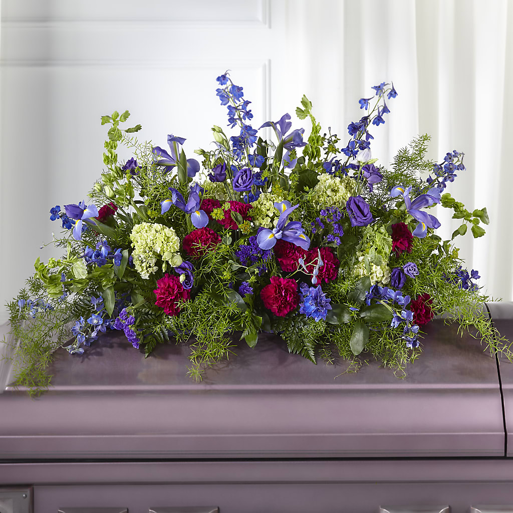 Always Treasured Casket Spray – Heartfield Florist, Huntsville TX