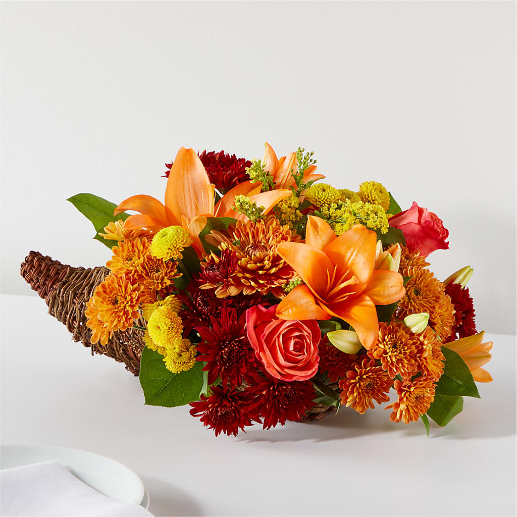 Bouquet of Blessings Cornucopia – Heartfield Florist, Huntsville TX