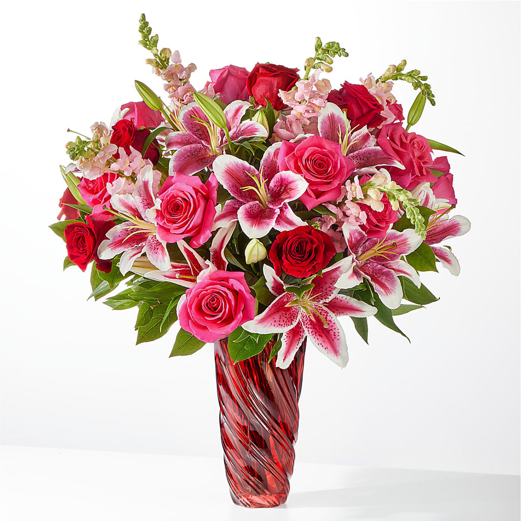 Always You Bouquet with Luxe Swirl Vase – Heartfield Florist, Huntsville TX