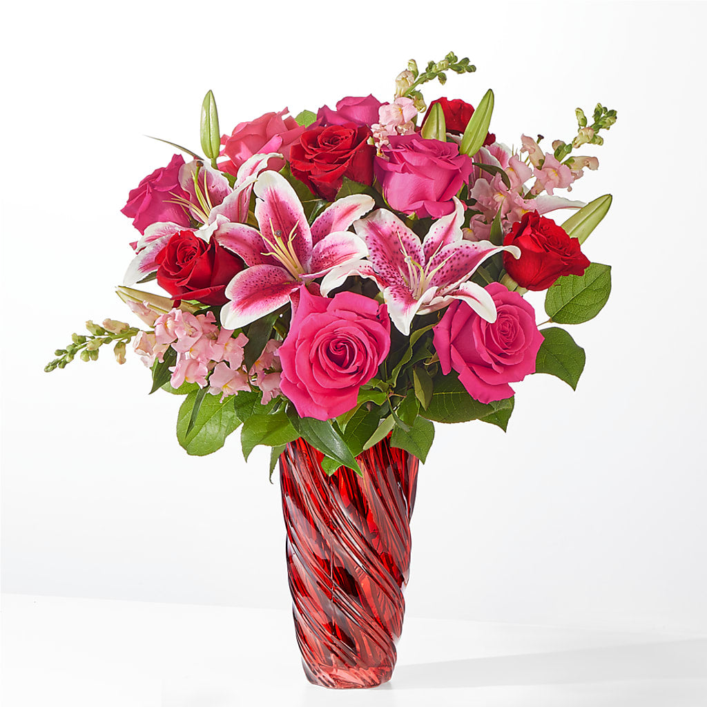 Always You Bouquet with Luxe Swirl Vase – Heartfield Florist, Huntsville TX