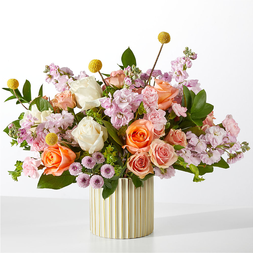 French Market Bouquet with Ivory Vase – Heartfield Florist, Huntsville TX