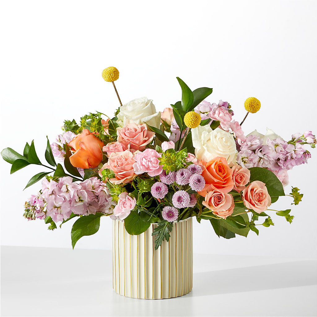 French Market Bouquet with Ivory Vase – Heartfield Florist, Huntsville TX