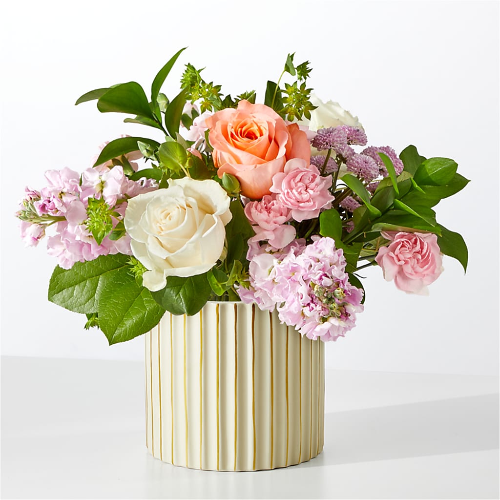 French Market Bouquet with Ivory Vase – Heartfield Florist, Huntsville TX