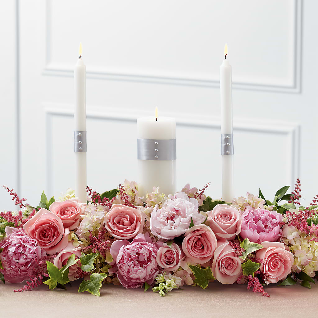 Worldwide Romance Unity Candle Arrangement – Heartfield Florist, Huntsville TX