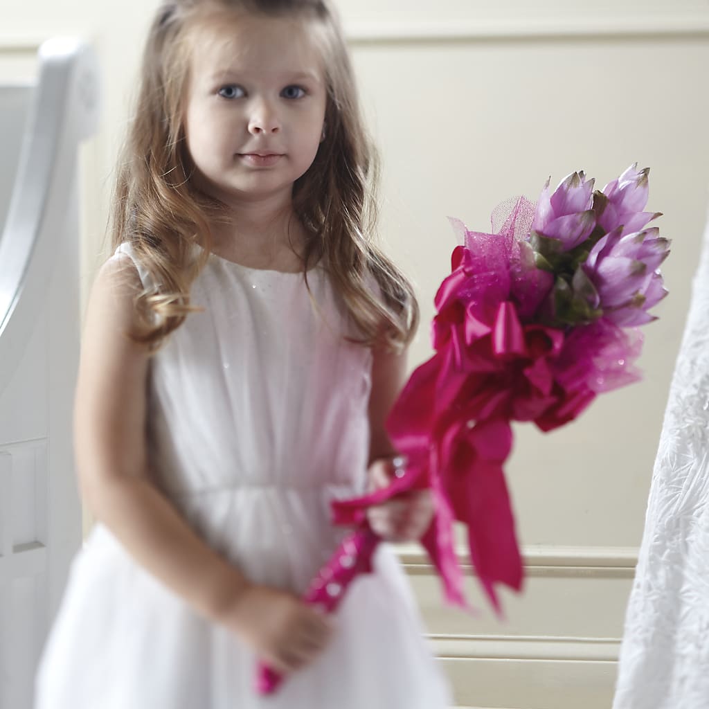 Sparkle Pink Flower Girl Bouquet – Heartfield Florist, Huntsville TX