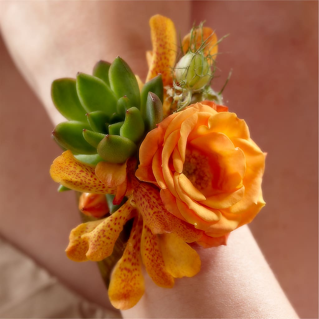 Irresistible Love Wrist Corsage – Heartfield Florist, Huntsville TX