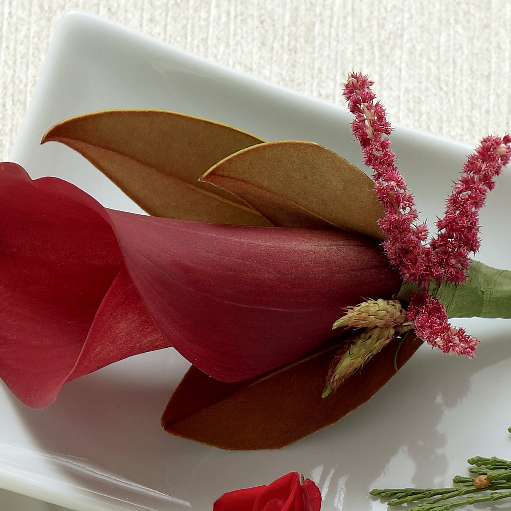 Red Calla Boutonniere – Heartfield Florist, Huntsville TX