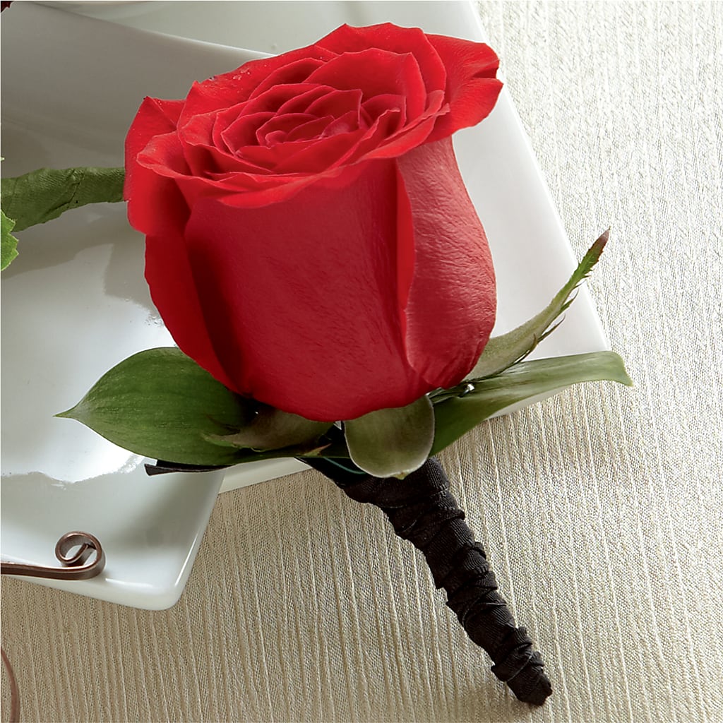 Red Rose Boutonniere – Heartfield Florist, Huntsville TX