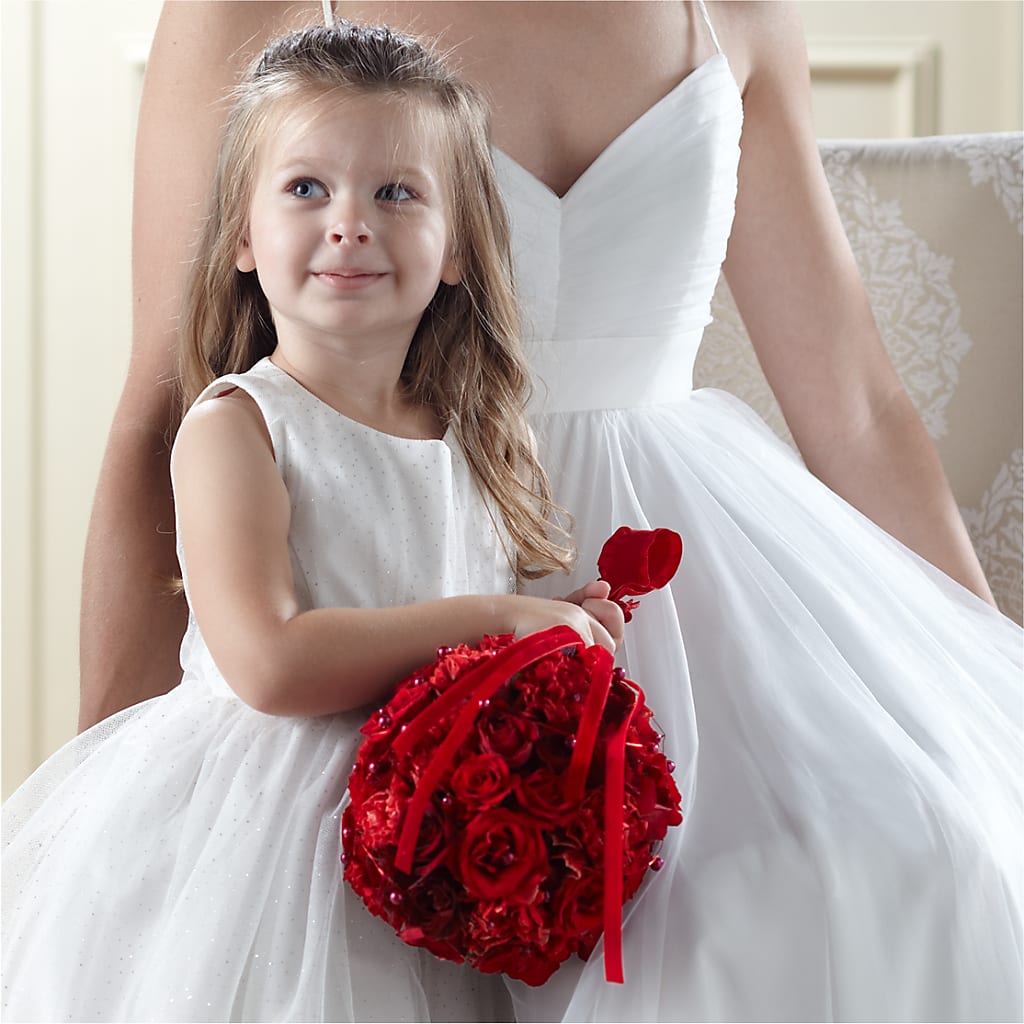 Pure at Heart Flower Girl Arrangement – Heartfield Florist, Huntsville TX