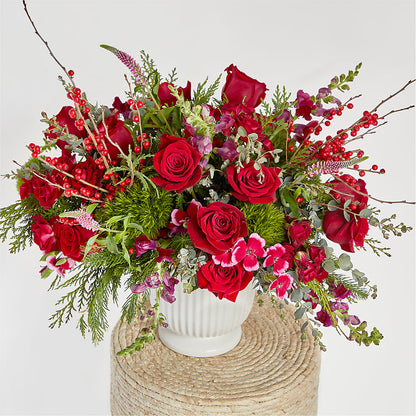 Big Red Bow Bouquet –  Heartfield Florist, Huntsville TX