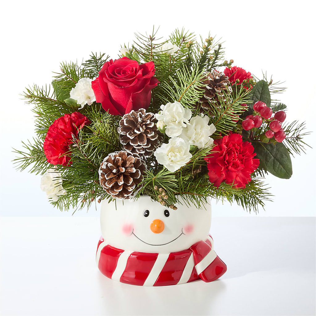 Jolly Snowman Bouquet –  Heartfield Florist, Huntsville TX