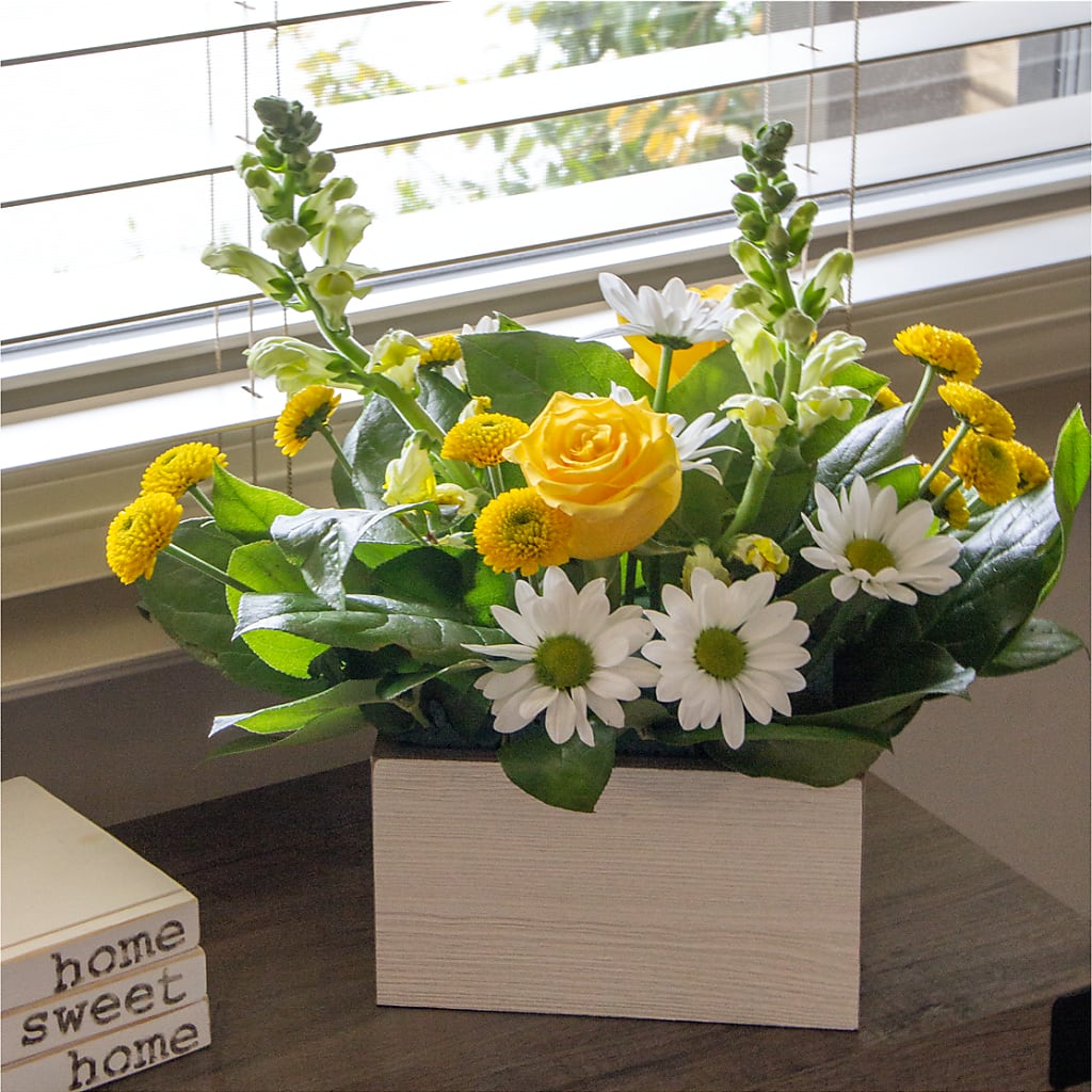 Sun Salutation Box Bouquet –  Heartfield Florist, Huntsville TX