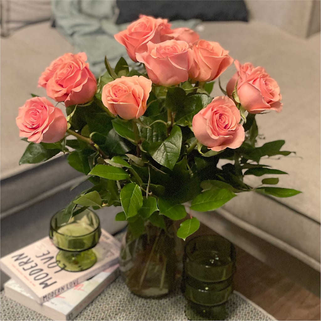 Long Stem Pink Rose Bouquet –  Heartfield Florist, Huntsville TX
