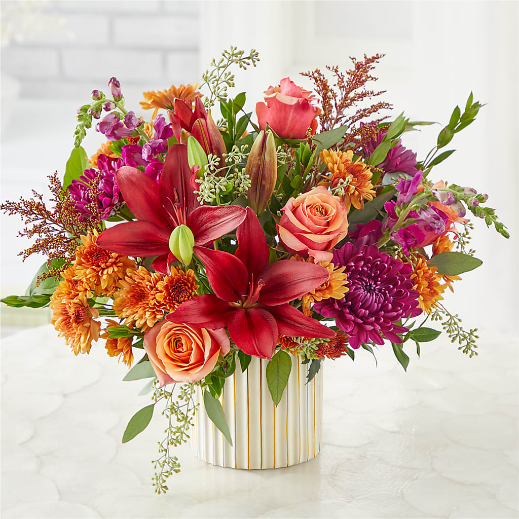 Burgundy Landscape Bouquet –  Heartfield Florist, Huntsville TX