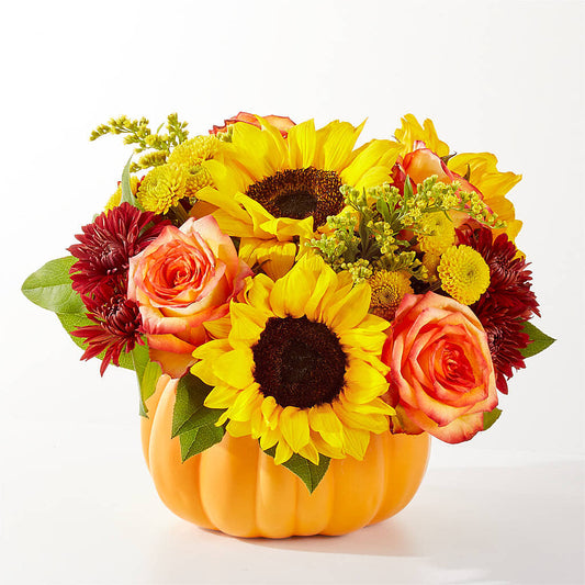 Golden Gourd Pumpkin Bouquet –  Heartfield Florist, Huntsville TX