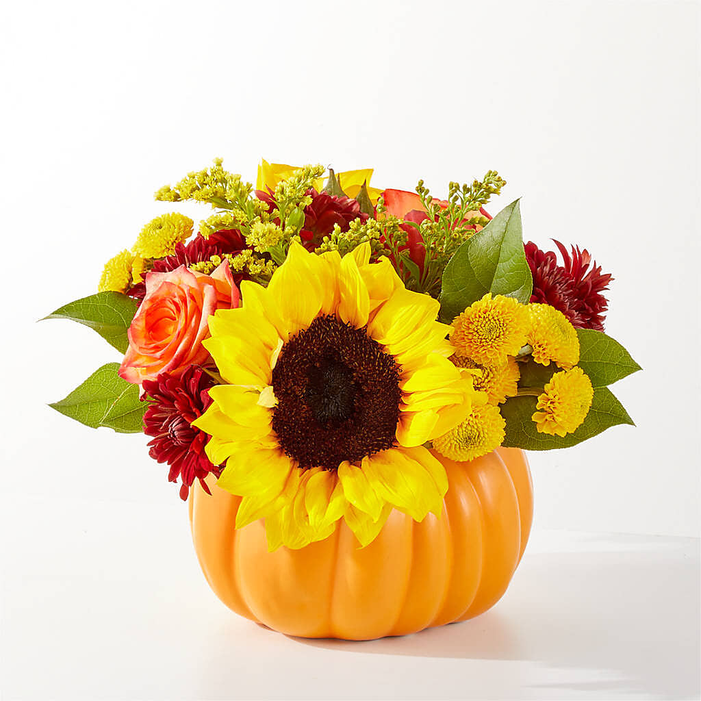 Golden Gourd Pumpkin Bouquet –  Heartfield Florist, Huntsville TX