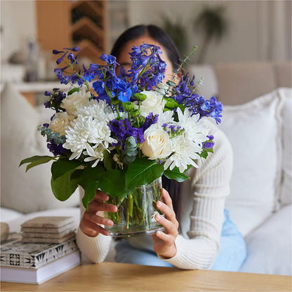 Cerulean Waves Bouquet –  Heartfield Florist, Huntsville TX