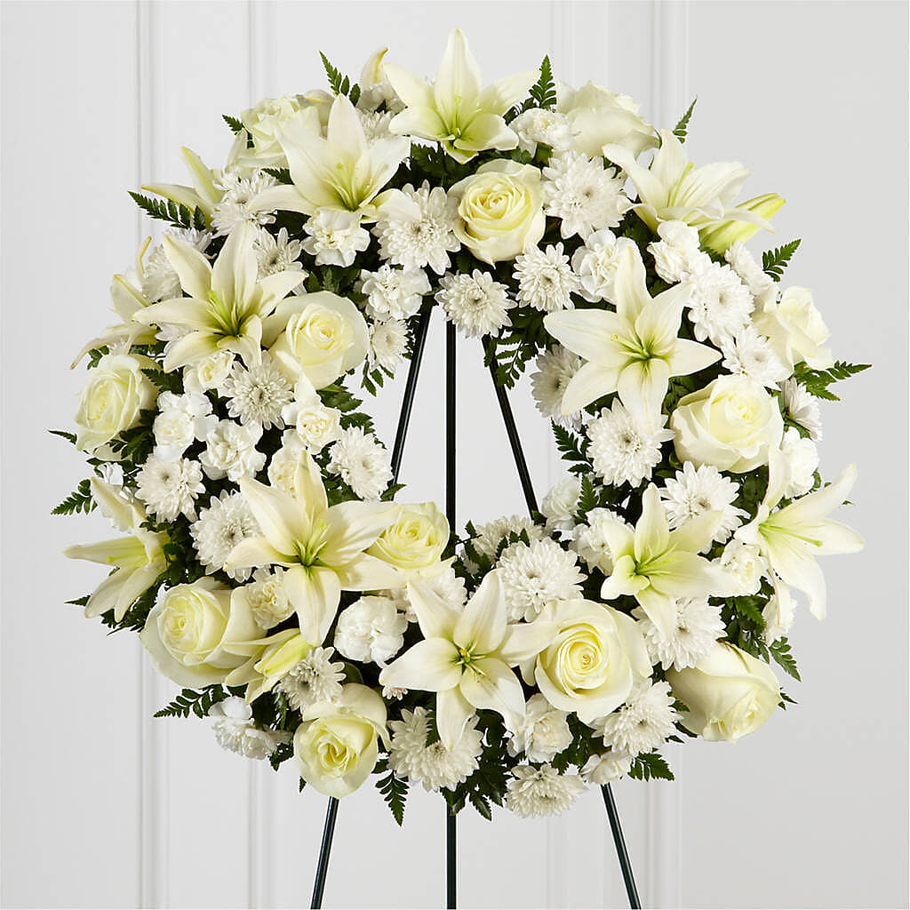 Treasured Tribute Wreath –  Heartfield Florist, Huntsville TX