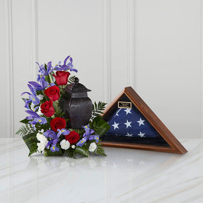 Patriotic Tribute Arrangement –  Heartfield Florist, Huntsville TX