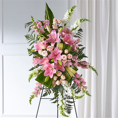 Elegant Embrace Standing Spray –  Heartfield Florist, Huntsville TX