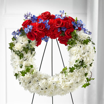 Patriotic Passion Wreath –  Heartfield Florist, Huntsville TX