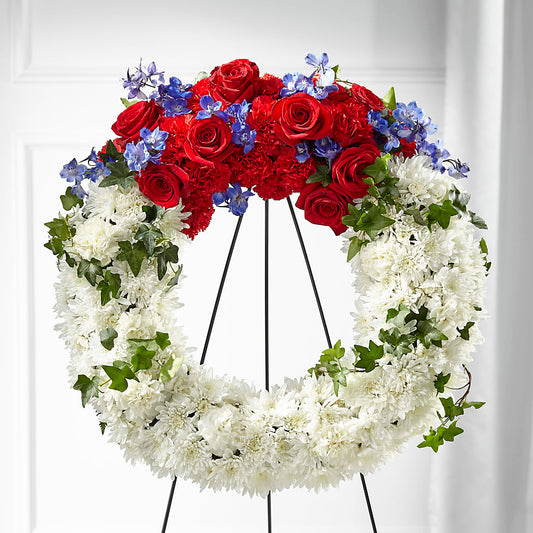 Patriotic Passion Wreath –  Heartfield Florist, Huntsville TX