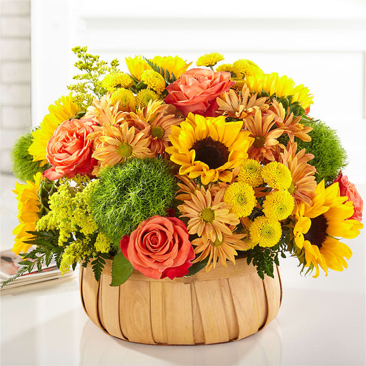 Harvest Sunflower Basket –  Heartfield Florist, Huntsville TX
