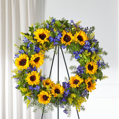 Bright Rays Wreath –  Heartfield Florist, Huntsville TX