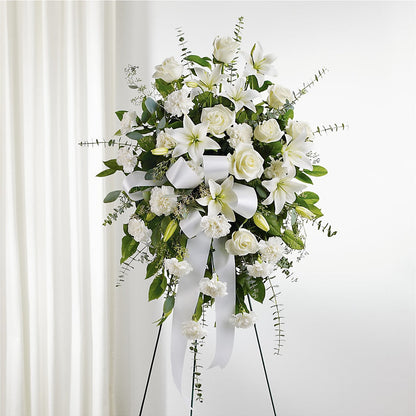With Care Standing Spray –  Heartfield Florist, Huntsville TX