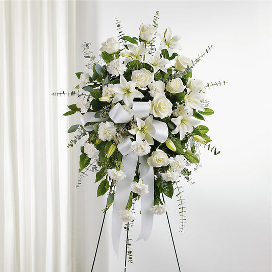 With Care Standing Spray –  Heartfield Florist, Huntsville TX