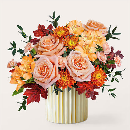 Spiced Latte Bouquet with Ivory Vase –  Heartfield Florist, Huntsville TX