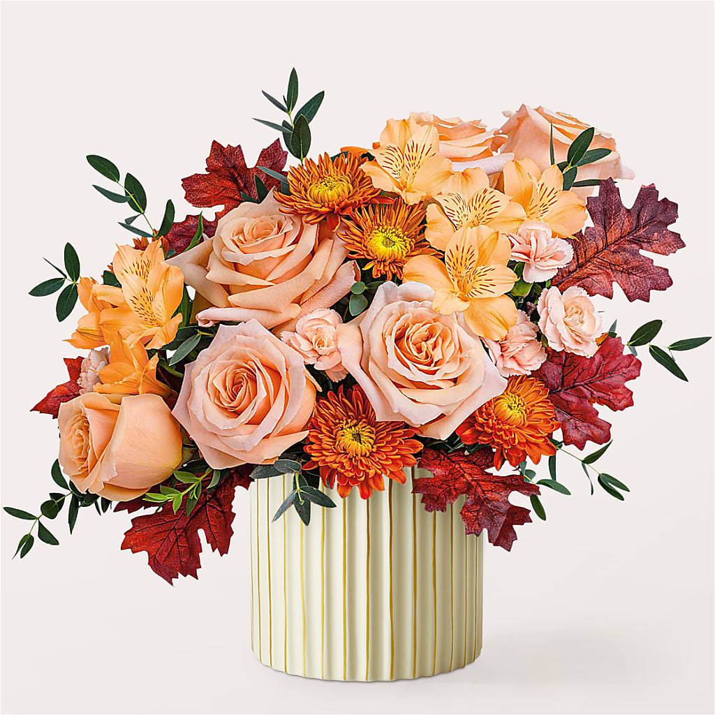 Spiced Latte Bouquet with Ivory Vase –  Heartfield Florist, Huntsville TX