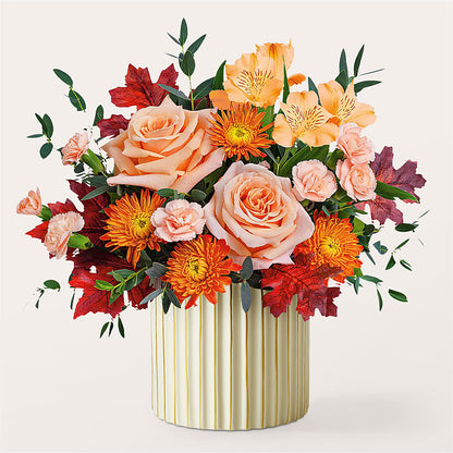 Spiced Latte Bouquet with Ivory Vase –  Heartfield Florist, Huntsville TX
