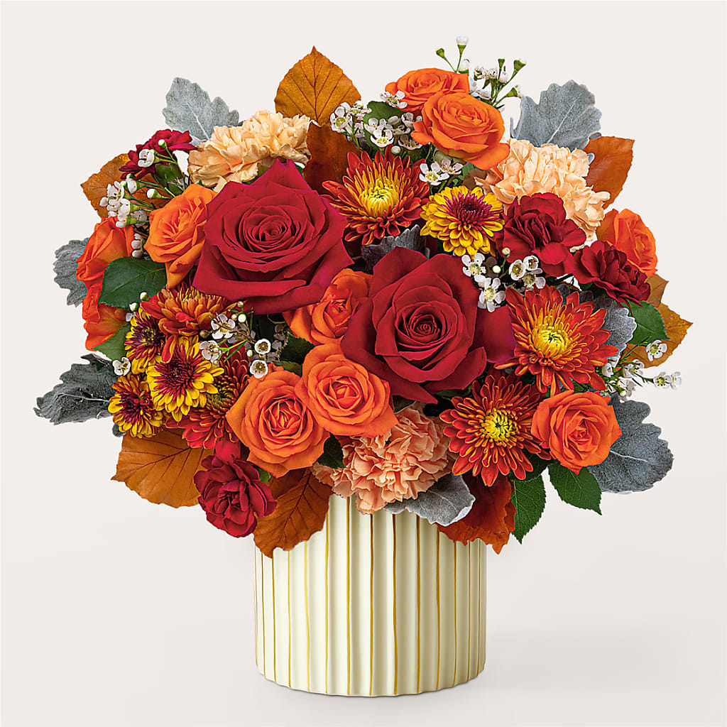 Merlot Bouquet with Ivory Vase –  Heartfield Florist, Huntsville TX
