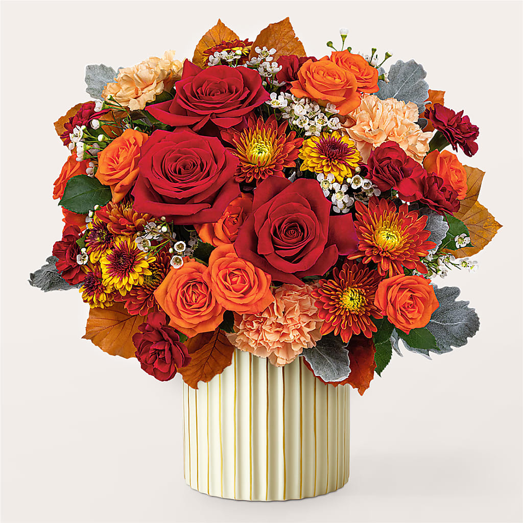 Merlot Bouquet with Ivory Vase –  Heartfield Florist, Huntsville TX