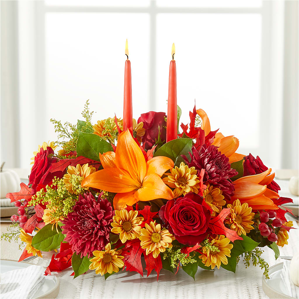 Autumn's Embrace Centerpiece –  Heartfield Florist, Huntsville TX