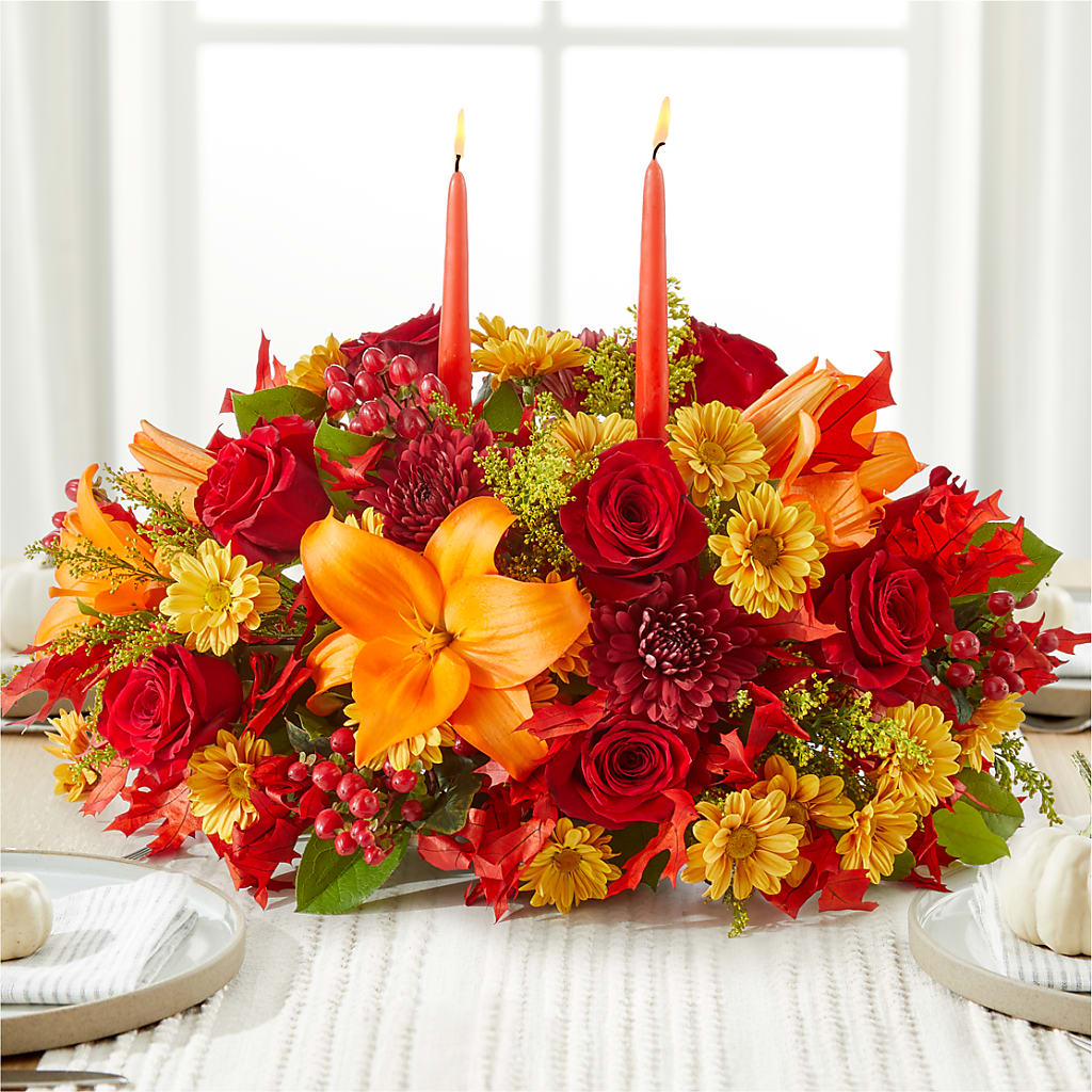 Autumn's Embrace Centerpiece –  Heartfield Florist, Huntsville TX