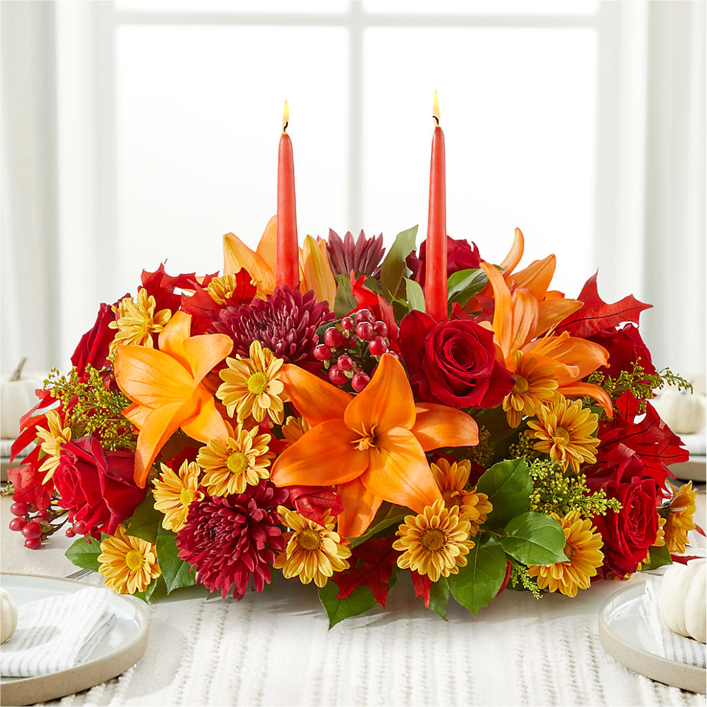 Autumn's Embrace Centerpiece –  Heartfield Florist, Huntsville TX